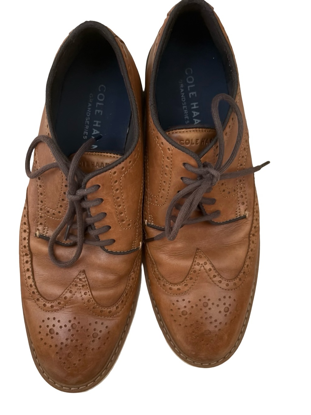 Cole Haan Original Grand Wingtip Oxfords - Brown Leather - Men's 9M